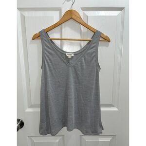 Diesel V-Neck Women's Grey Tank Top Size Small Back Logo Trendy